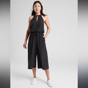 Athleta Black Sol Wide Leg Romper Jumpsuit